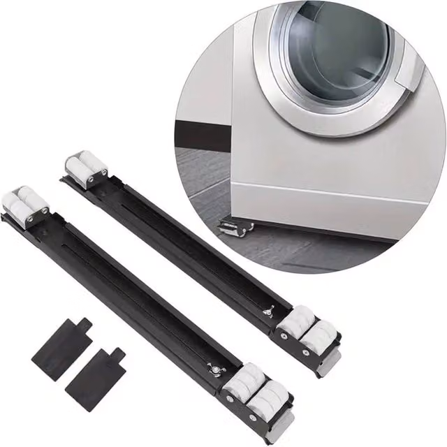 NESTLUNE Heavy Duty Appliance Roller Trolley Set, 2 Pieces, Black, W: 52 cm x D: 1000 cm – 1
