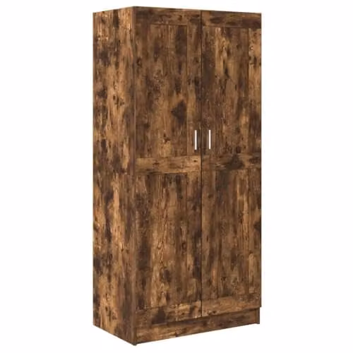 vidaXL Modern Wardrobe in Smoked Oak, Brown Engineered Wood, W: 82.5 cm, D: 51.5 cm, H: 180 cm