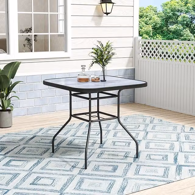 Lifeideas Modern Black Coffee Table with Glass and Metal Design, Width: 80 cm