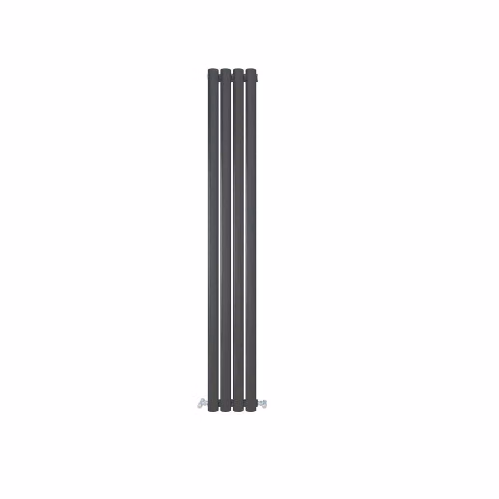 Banyetti Orva Anthracite Vertical Single Oval Column Radiator, Grey, H: 160 cm, W: 23.6 cm, D: 23.6 cm – 3