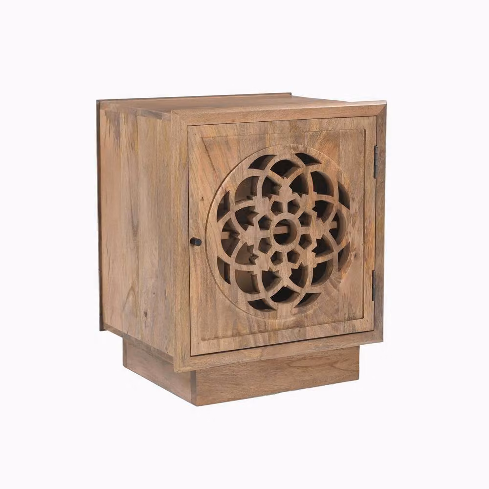 FurnitureboxUK Wharton Square Walnut and Mango Wood Decorative Side Table in Brown – 2