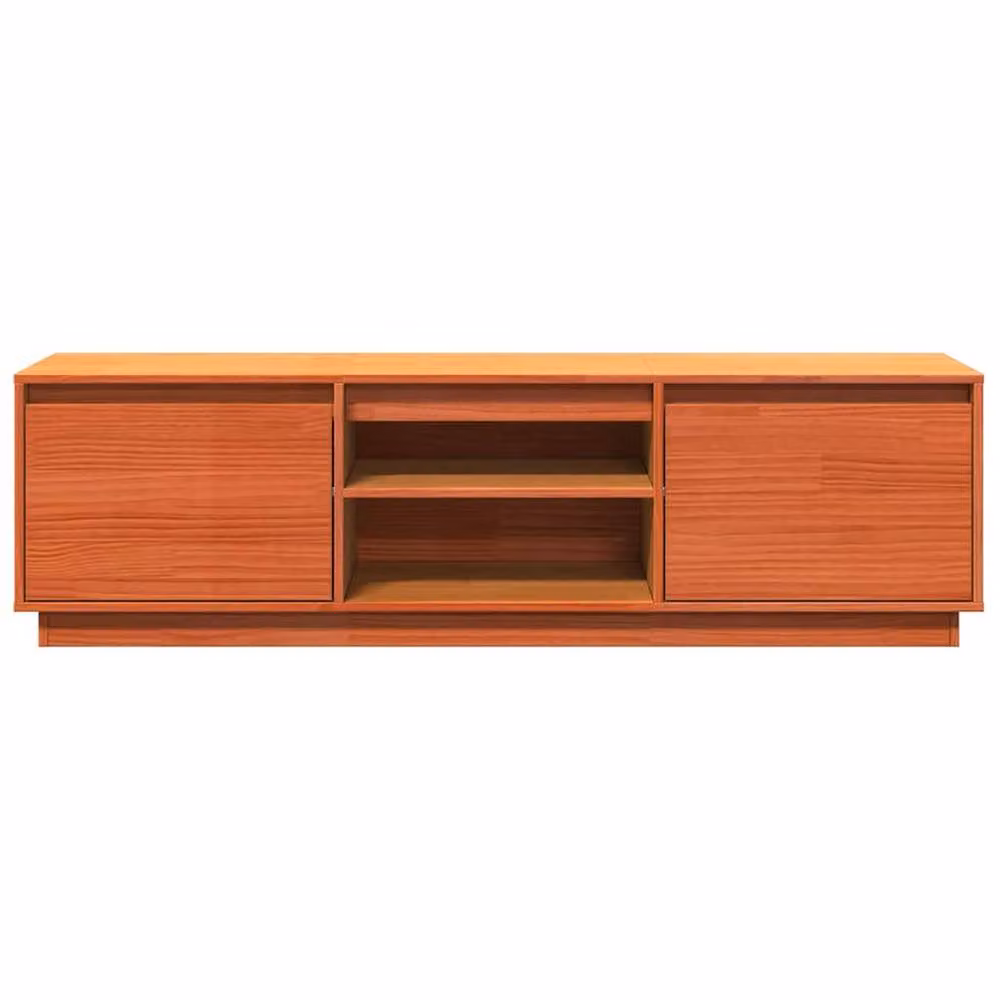 Berkfield Home Rustic Waxed Pine TV Cabinet, Brown, W: 140 cm, D: 35 cm, H: 40 cm – 4