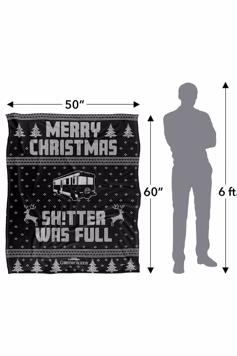 Warner Brothers Christmas Vacation Soft Fleece Throw Blanket, Multicolour, W: 152 cm, D: 127 cm – 8