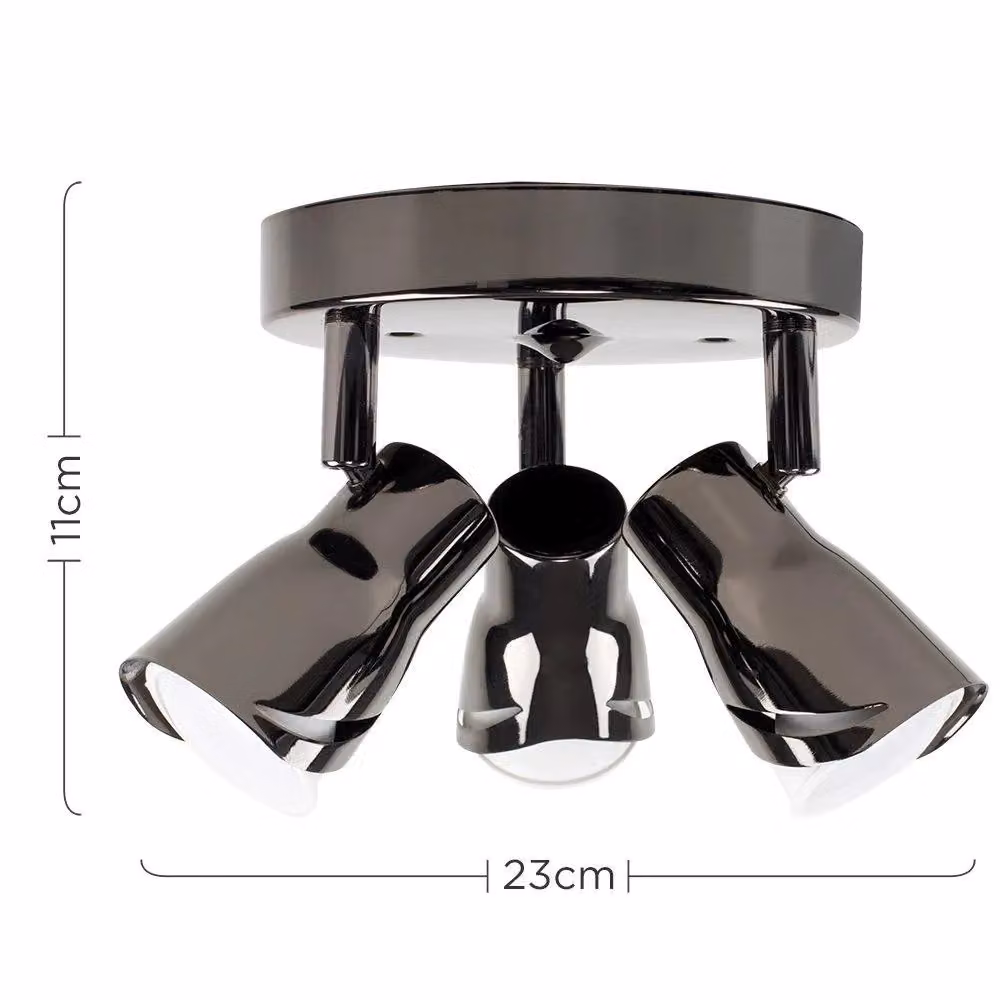 ValueLights Modern 3 Way Adjustable Ceiling Bar Spotlight in Black and Chrome – 4