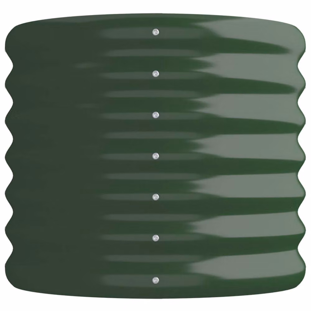 Berkfield Home Garden Green Powder-coated Steel Raised Bed W/D/H: 114 x 40 x 36 cm – 4