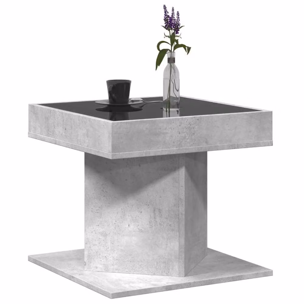 Berkfield Home Modern Square Coffee Table in Concrete Grey, W/D/H: 50 x 50 x 45 cm – 2