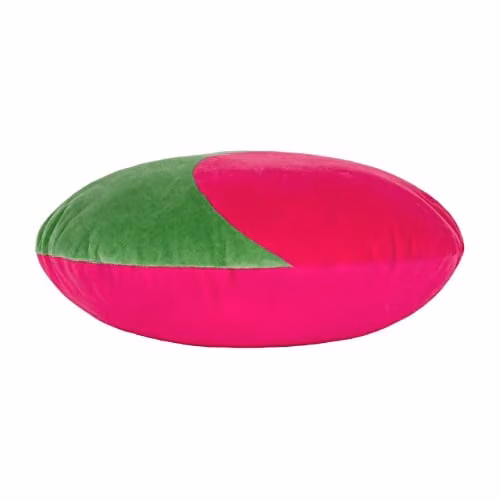 Heya Home Unity Round Cotton Velvet Ready Filled Cushion in Green or Pink, W/D/H: 40 x 40 x 40 cm – 2