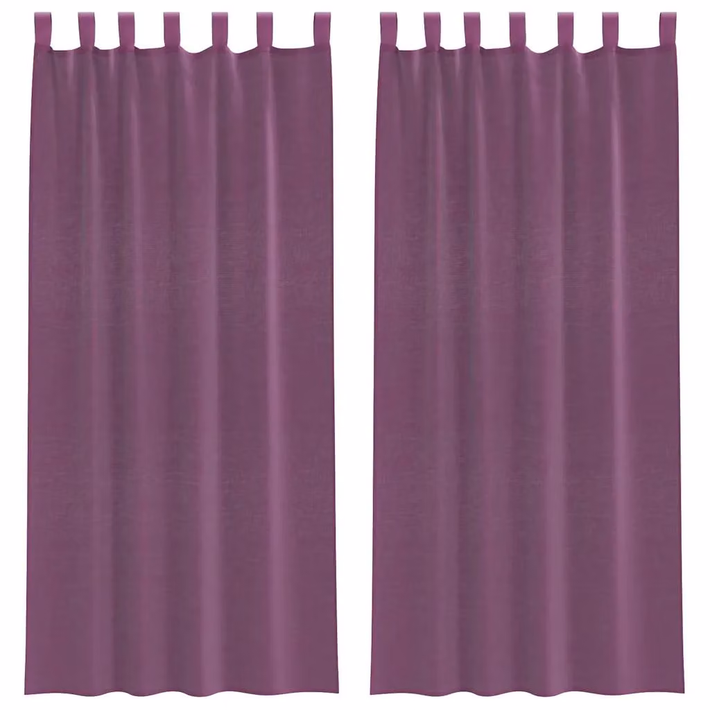 Berkfield Home Purple Voile Fabric Panel Curtains with Tabs, 2 Pack, W: 140 cm, H: 225 cm – 2