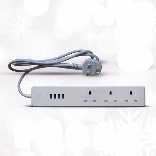 EnerJ Smart WiFi Power Strip Extension Box with USB, Grey