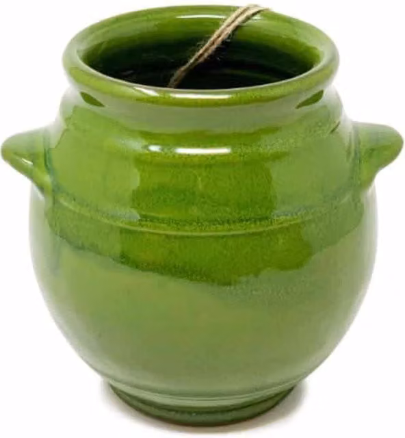 Verano Spanish Ceramics Selena Glazed Hand Dipped Kitchen Utensil Jar, Dark Green, H: 16 cm, D: 16.5 cm – 1