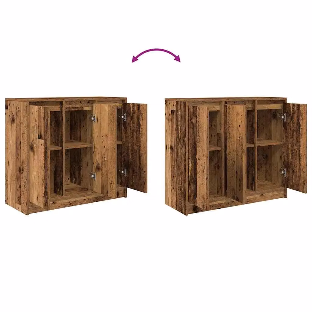Berkfield Home Rustic Old Wood Sideboard in Brown, W/D/H: 85 x 34 x 76 cm – 4