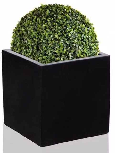 Primrose Black Polystone Square Cube Planter, Diameter: 30 cm