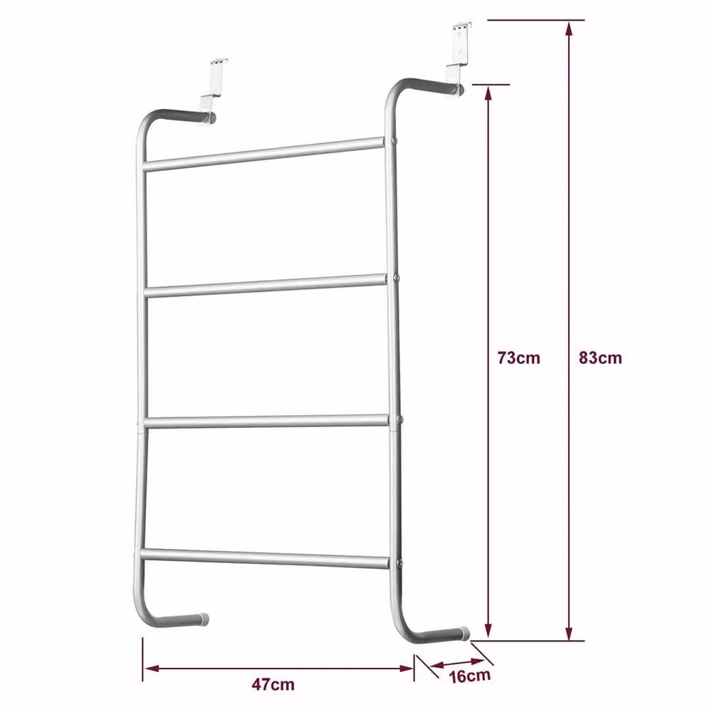 EONLION 4-Tier Metal Over-Door Hanging Towel Rack in Silver – 2