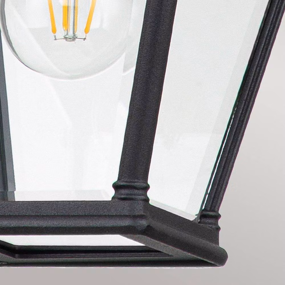 Netlighting Bayview Black Outdoor Pendant Ceiling Light with Transparent Glass and Aluminium, IP44 – 3