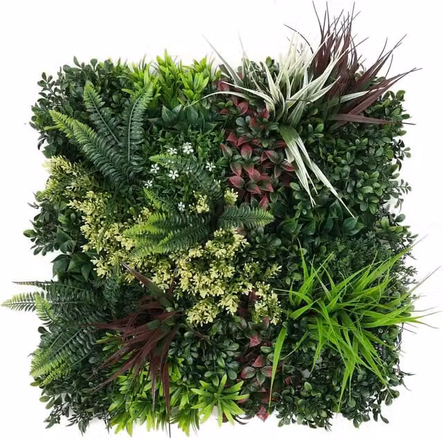 True Products Premium Artificial Green Plant Living Wall Panel, Green, W/D/H: 50 x 50 x 1 cm