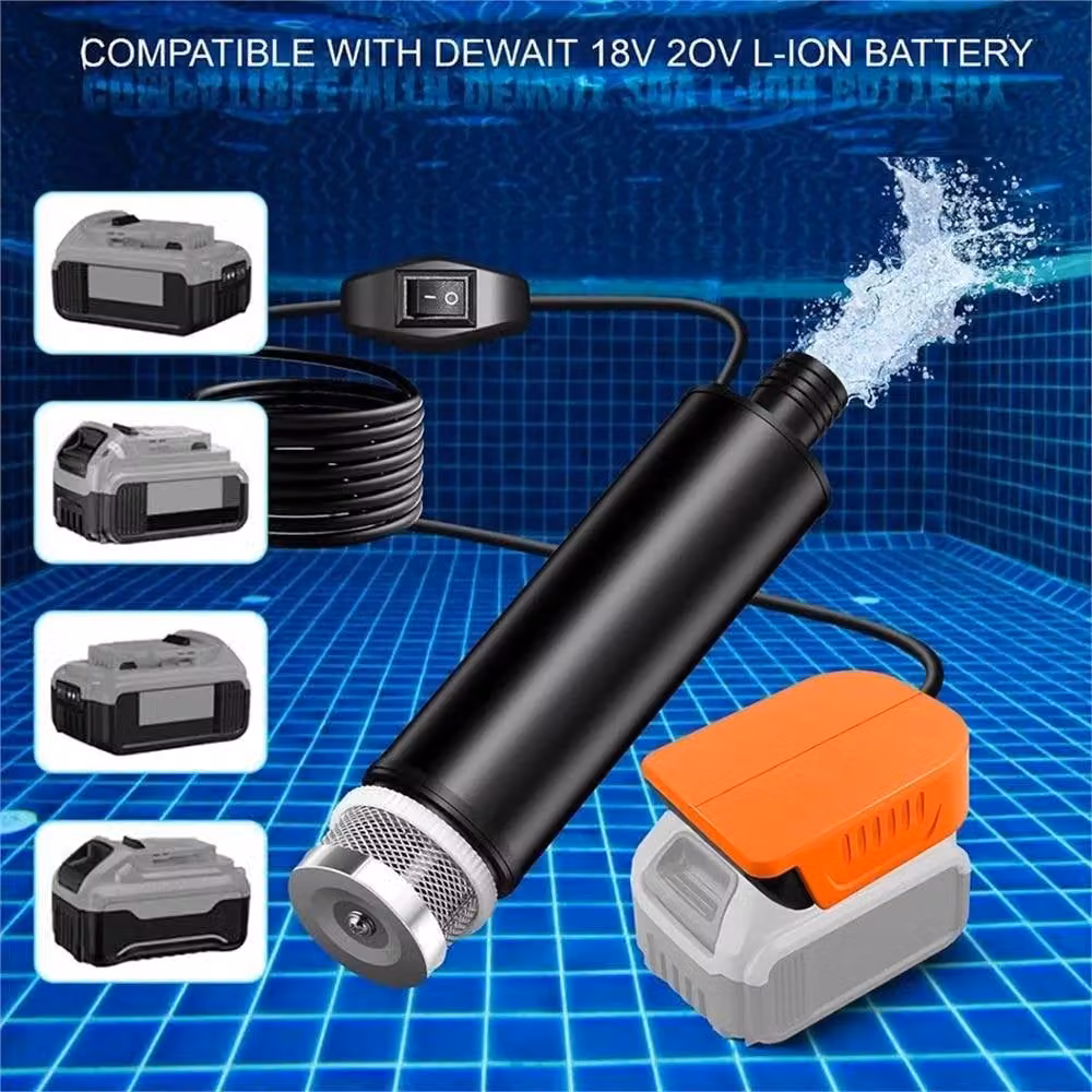 SPETLEK 120W 12V Cordless Oil and Water Pump for DeWalt 18V 20V Batteries, Black – 1