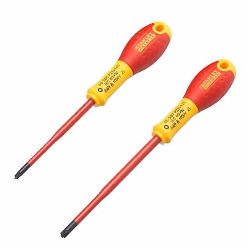 Stanley Fatmax Borneo PZ/VDE Insulated Screwdriver Set of 2, Red/Yellow