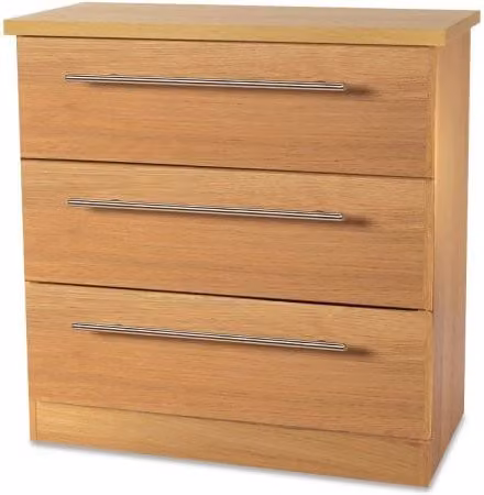 Welcome Sherwood 3 Drawer Low Chest of Drawers in Brown Matt Finish