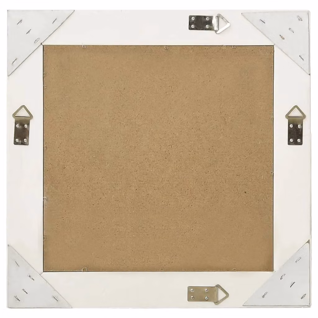 Berkfield Home Baroque Style Square Wall Mirror in White, W: 50 cm, H: 50 cm – 2
