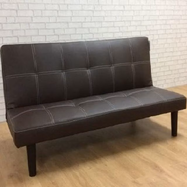 Comfy Living Single Click-Clack Sofa Bed in Brown Faux Leather