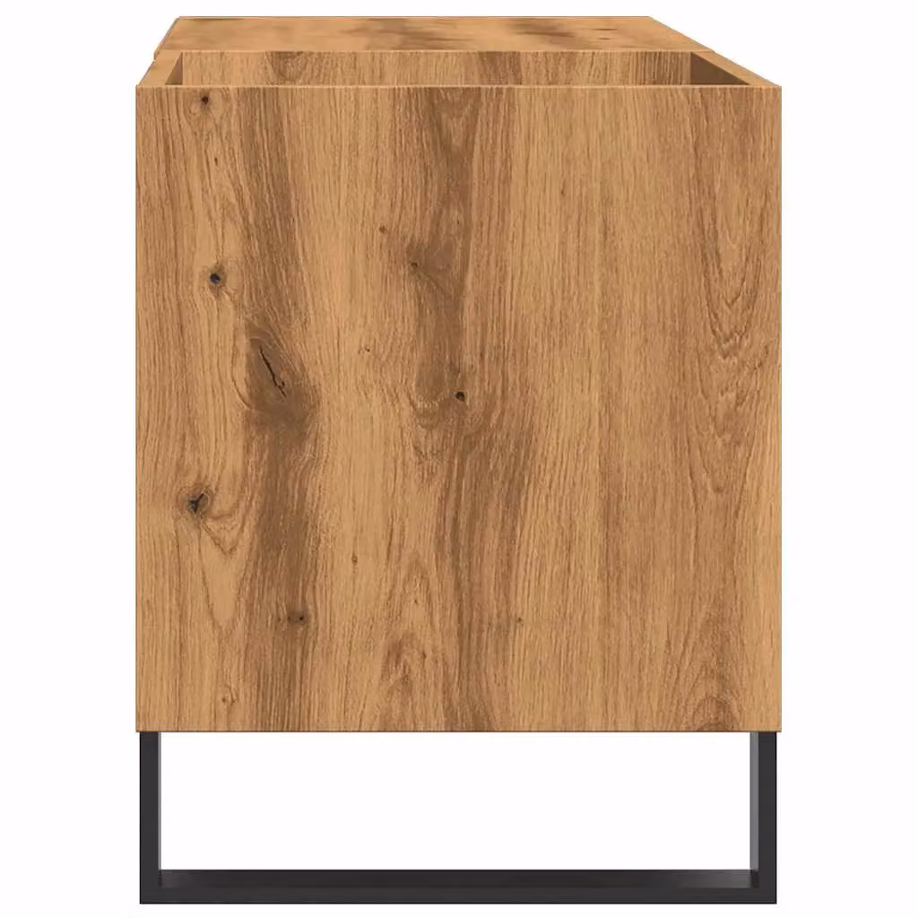 Berkfield Home Artisan Oak Record Cabinet in Brown, W: 84.5 cm, D: 38 cm, H: 48 cm – 4