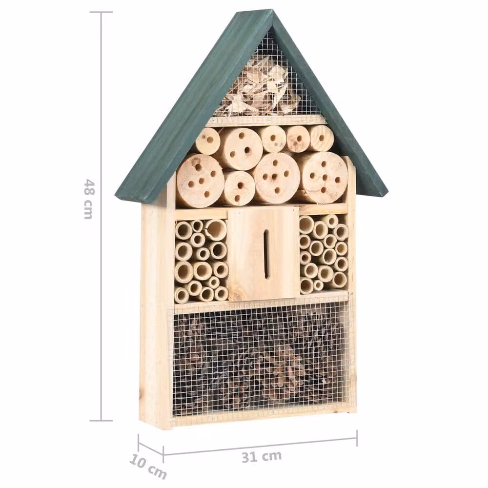 Berkfield Home Insect Hotel in Brown Wood, W/D/H: 31 x 10 x 48 cm – 3