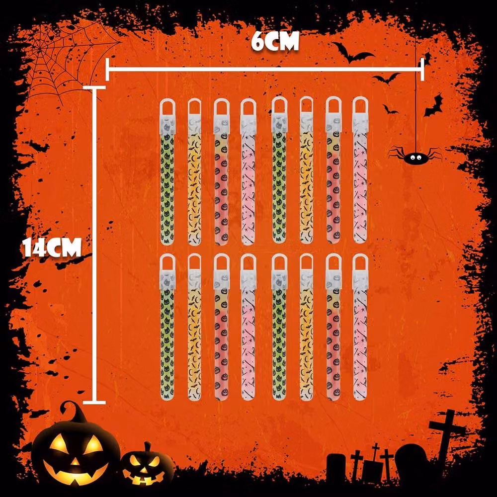 VFM e-Store Halloween Glow Pendants, 4 Pack Multicolour Cat, Pumpkin, Bat and Witch Hanging Figures – 2