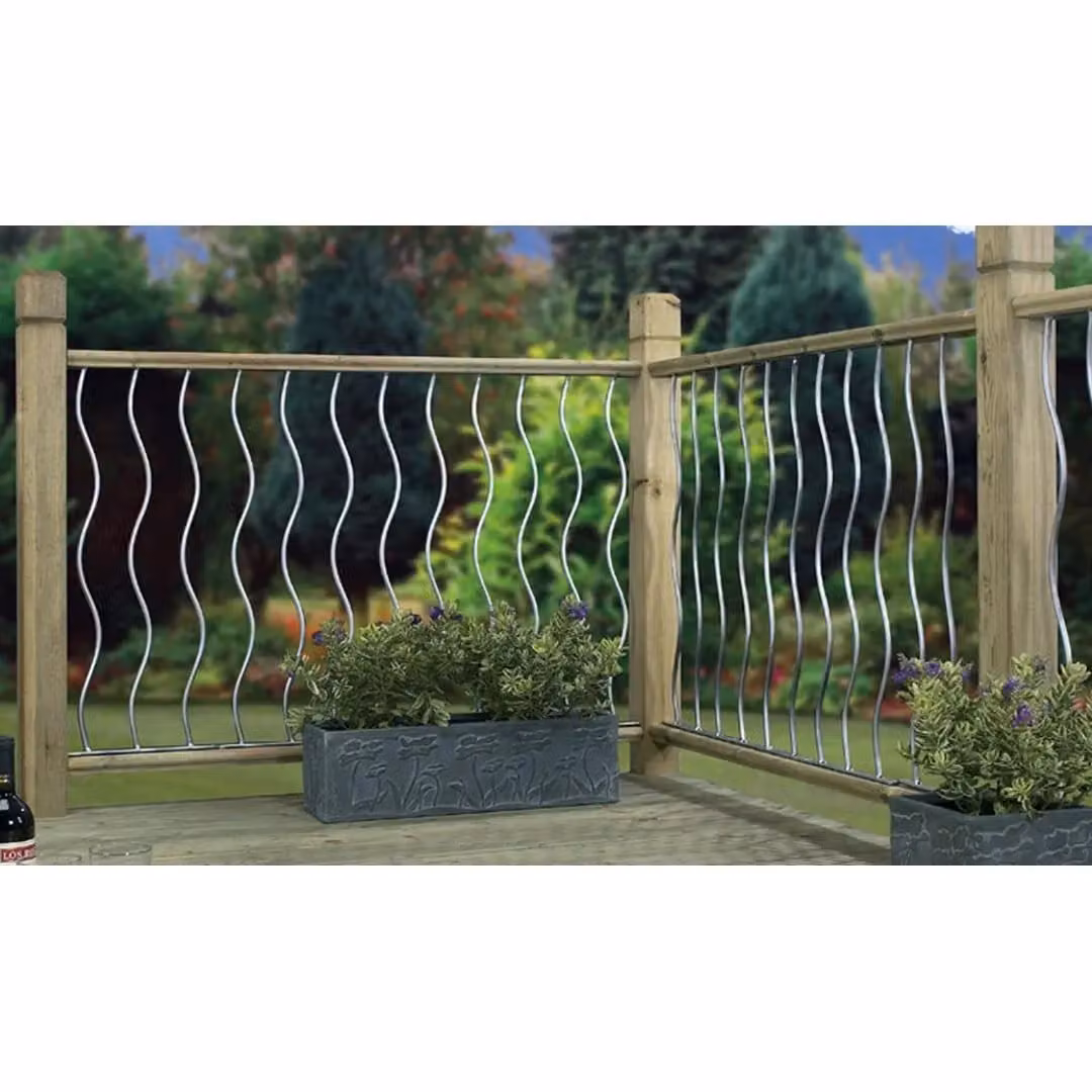 Burbage Iron Craft Swirl Decking Fence Panels, Pack of 2, Galvanised Steel, Dark Grey, W: 28 cm, H: 77 cm