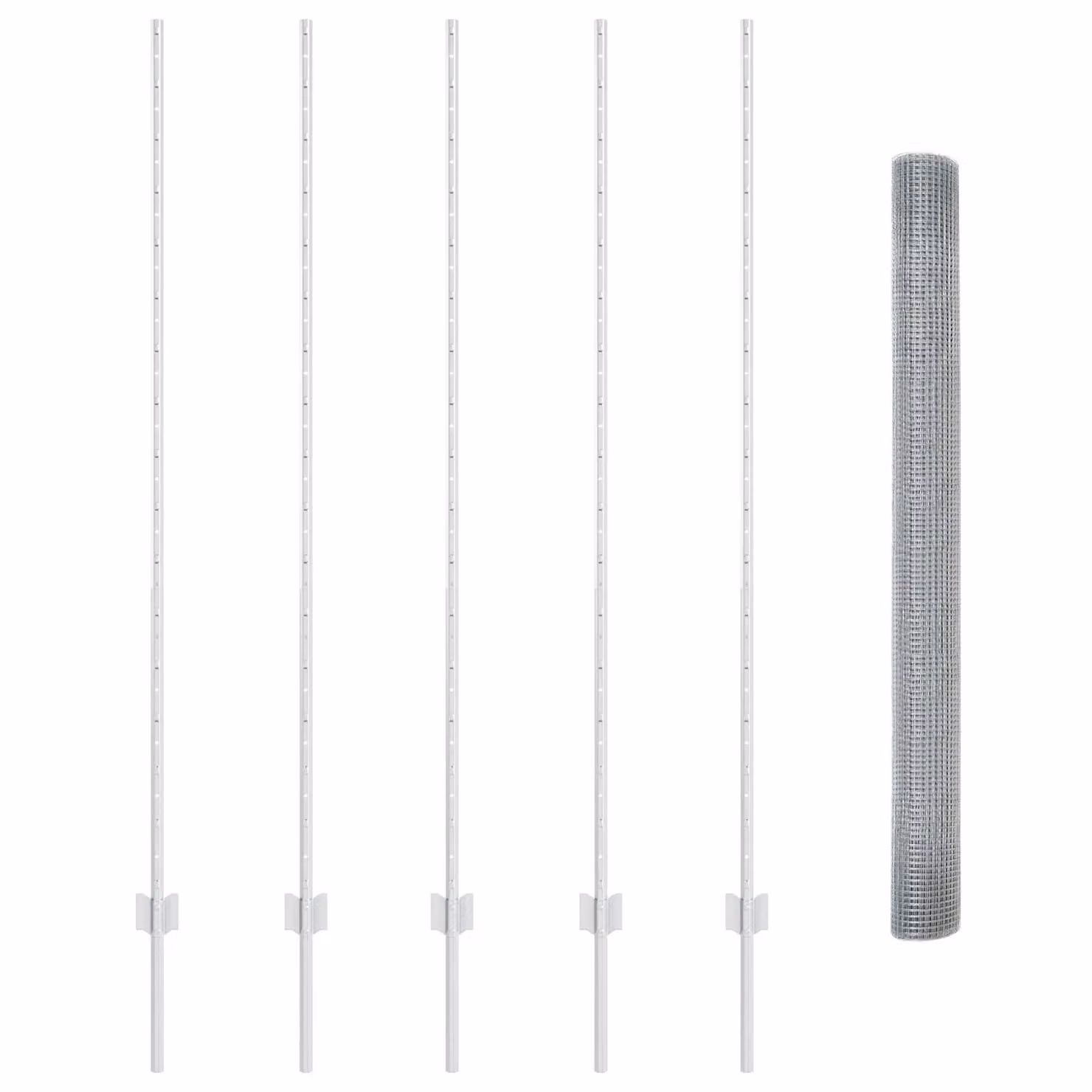 Berkfield Home Silver Galvanised Steel Welded Wire Fence with 10 U-Profile Posts, W: 10 m, H: 1.6 m – 2