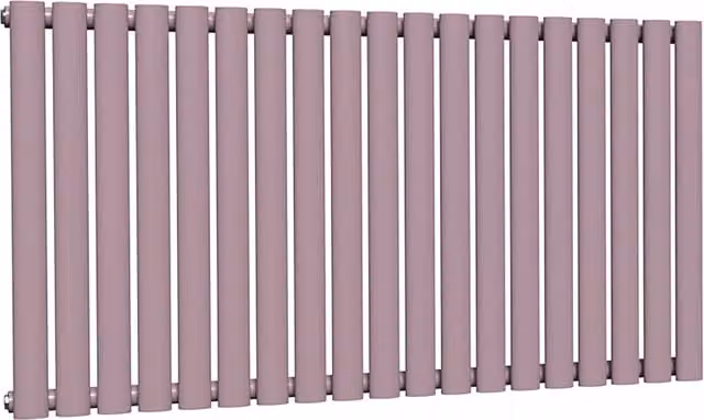 Lux Heat Oval Horizontal Coloured Radiator in Lavender Mist, W: 114 cm, H: 60 cm