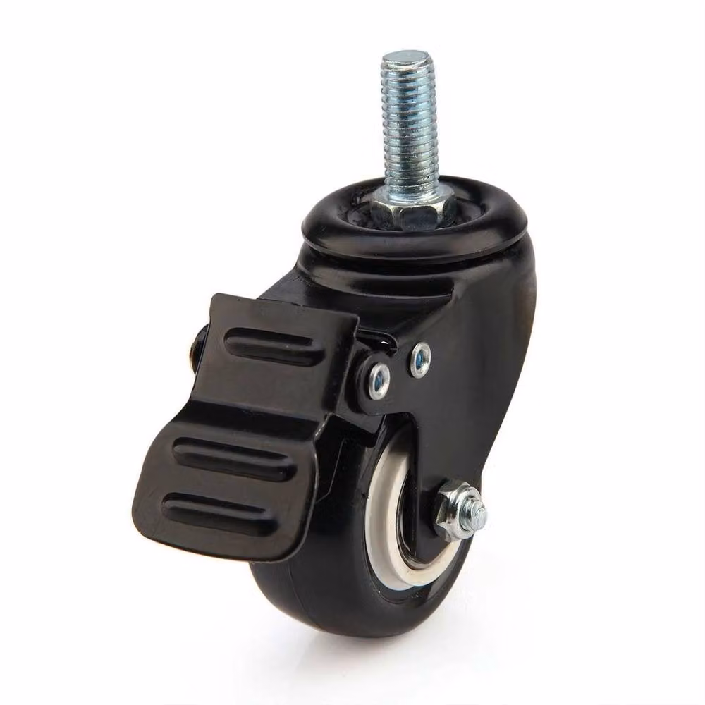EONLION Pack of 4 Heavy Duty 50mm Black Rubber Swivel Castors with Steel Screw Mount – 3