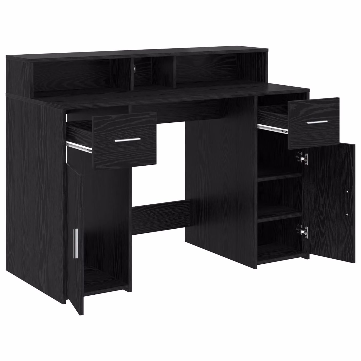 Berkfield Modern Writing Desk in Black Oak, W/D/H: 120 x 55 x 91 cm – 3