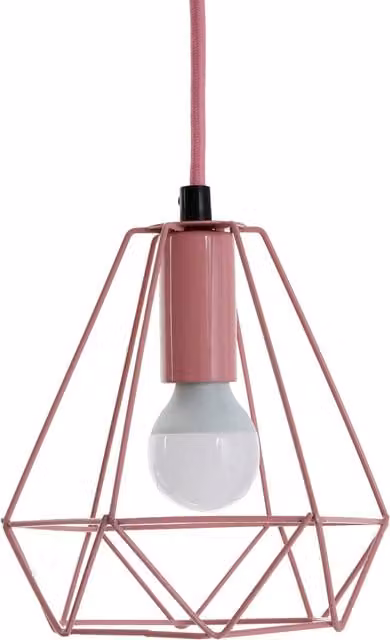 Interiors by Premier Beli Pink Metal Wire Round Pendant Light