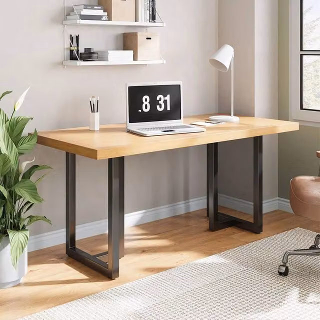 SPETLEK Black Industrial Metal Triple-Leg Table, W: 52 cm, D: 50 cm, H: 71 cm