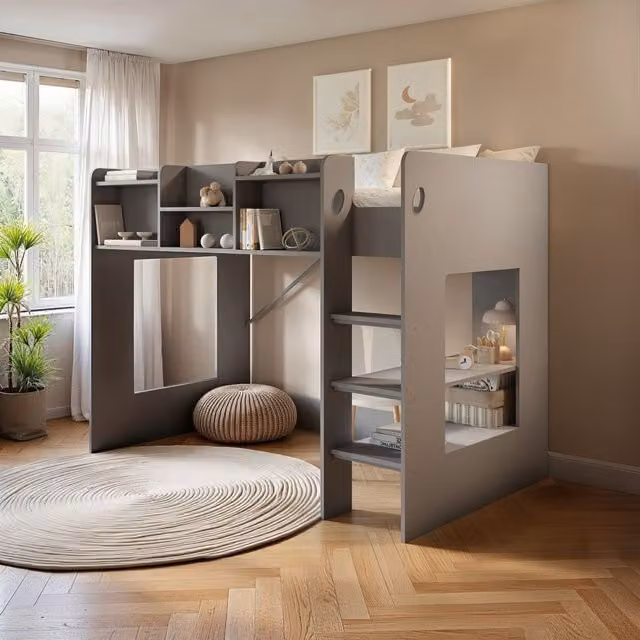 Flair Furnishings Wizard Mid High Sleeper Bed in Grey, Single – 2
