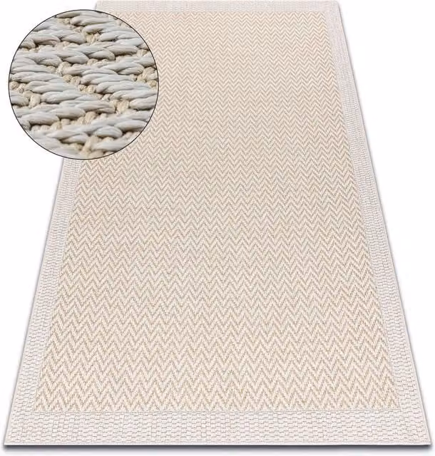 RugsX Origi Yellow Herringbone Flat Weave Rug, W: 220 cm, D: 155 cm – 1