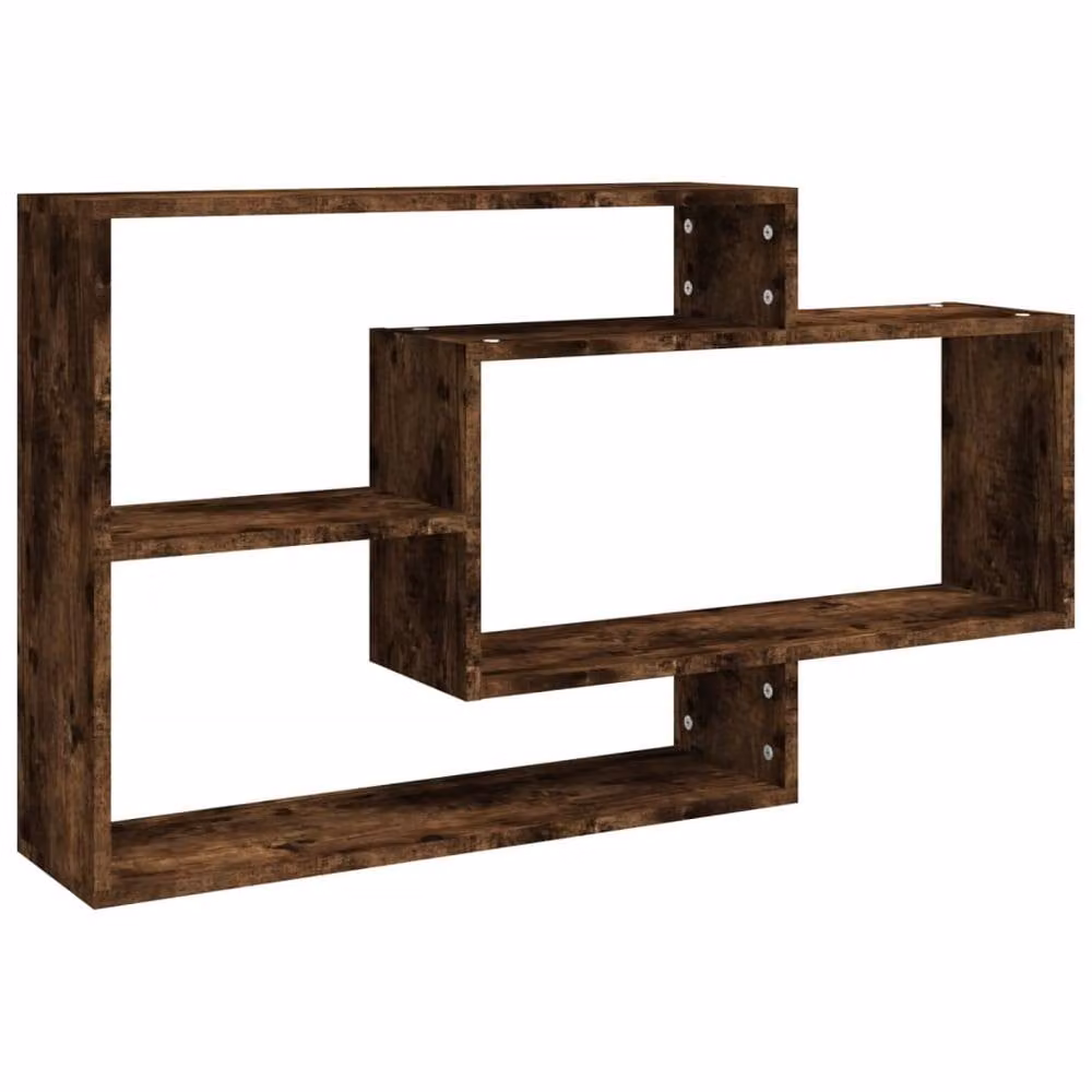 Berkfield Home Wall Mounted Smoked Oak Shelf in Brown, W/D/H: 104 x 20 x 58.5 cm – 3