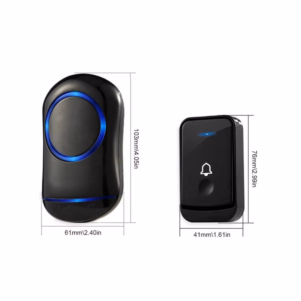 Nordara Wireless Doorbell Set with 1 Doorbell and 1 Receiver, Black, W: 1000 mm x H: 400 mm – 2