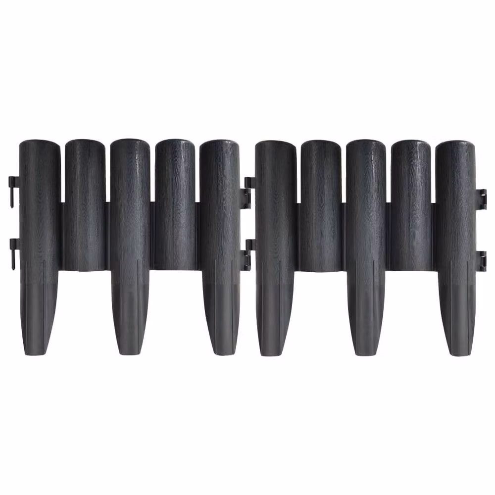 Berkfield Home Lawn Edging, 36 Pieces, 10 m, Anthracite Grey Plastic – 4