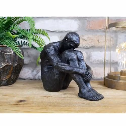 Gifts Direct 2 U Sitting Man Resin Ornament Sculpture in Black – 2