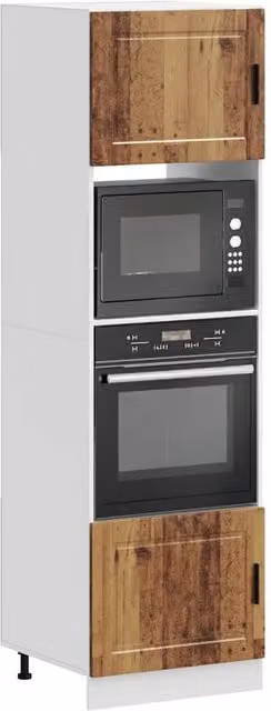 Berkfield Home Porto Old Wood Oven Cabinets, 2 Piece Set in Brown – 1