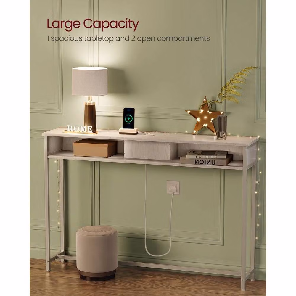 EONLION White Slim Rectangular Console Table – 2