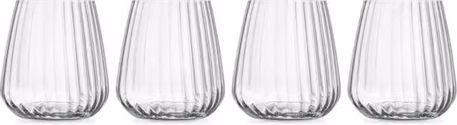 Bormioli Rocco Set of 4 Optica Geometric Glass Tumblers, Transparent