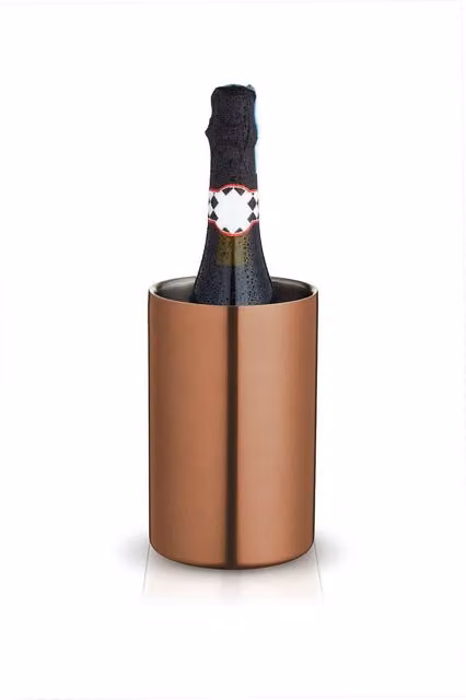 BarCraft Double Walled Insulated Stainless Steel Wine Cooler in Copper, Silver or Bronze – 1