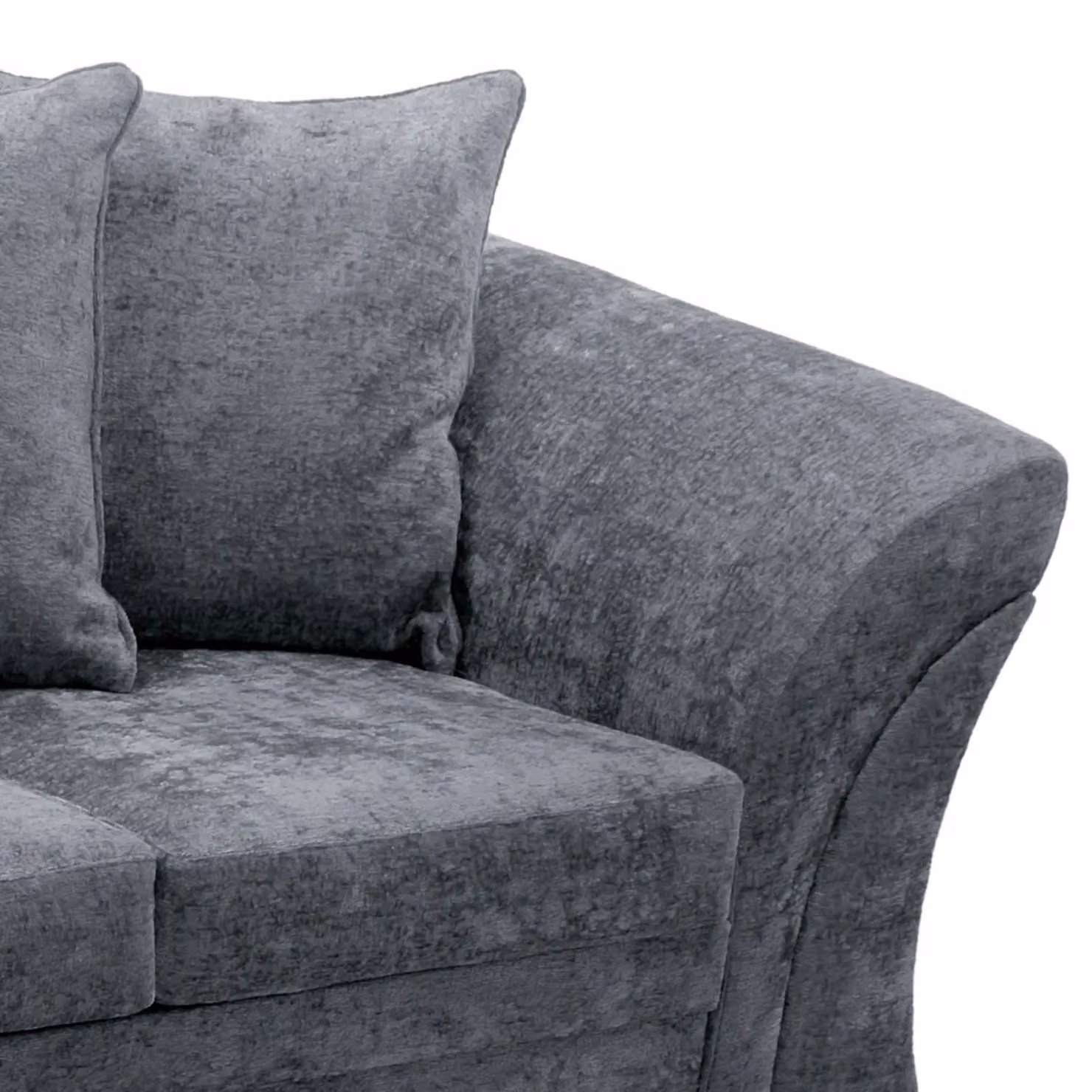 Abakus Direct Farrow L-Shaped Corner Sofa in Dark Grey Crushed Chenille – 3