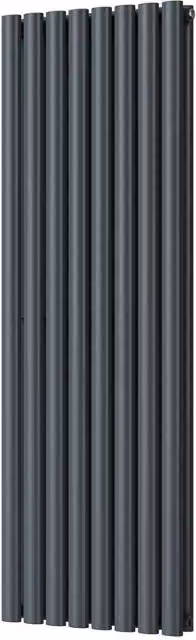 Omeara Anthracite Horizontal Double Panel Radiator with Feet, W: 1400 mm, H: 464 mm