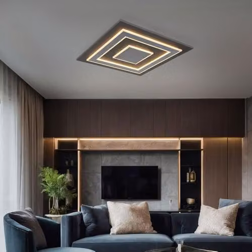 Netlighting Globo Lighting LED Ceiling Panel Light in Grey, 50 W, 1900 lm, Warm White, W: 60 cm, D: 60 cm, H: 4.6 cm – 3