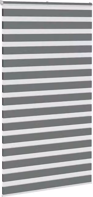 Berkfield Home Elegant Zebra Blind in Dark Grey, W: 125 cm, H: 230 cm – 1
