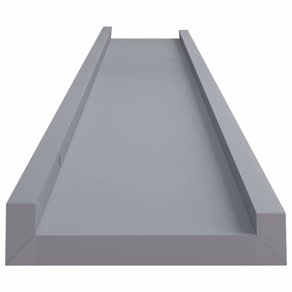 Berkfield Home Picture Frame Ledge Shelves, 2 Pack, Grey MDF, W: 80 cm, D: 9 cm, H: 3 cm – 3
