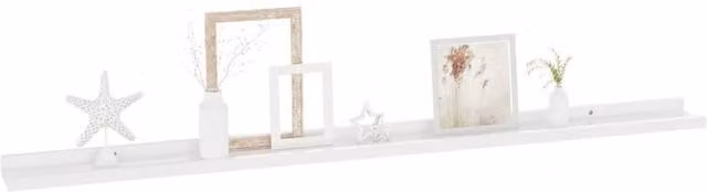 Berkfield Home Decorative Wall Shelves, 4 Piece Set, High Gloss White, W: 115 cm, D: 9 cm, H: 3 cm